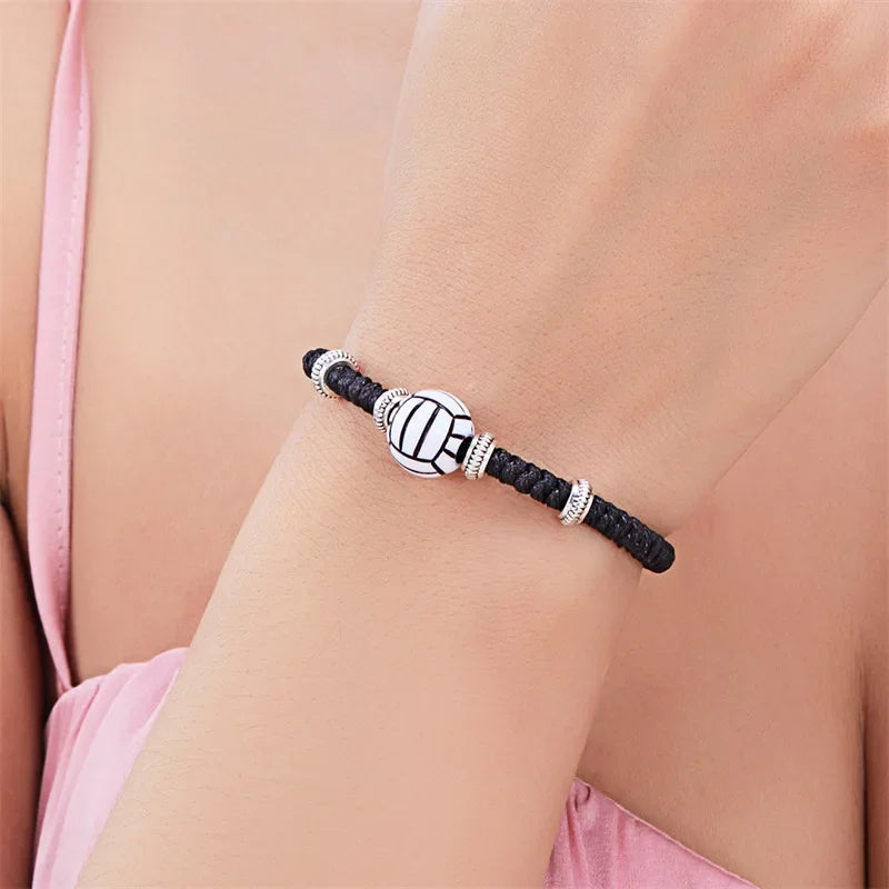 Leisure Ball Games Beads Rope Bracelet Unisex Handmade Braided Adjustable Knot 6 Styles Sports Braslet Outdoor Couple Hand Joias