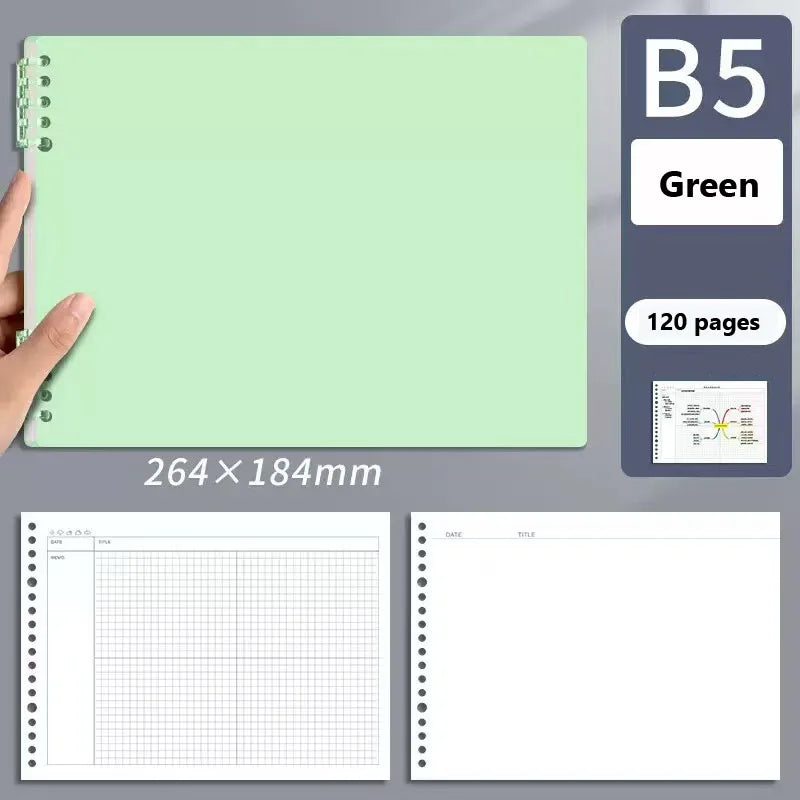 120 Pages B5 Mind Map Notepad Grid Planner Loose Leaf Office Diary Notebook Sketchbook Notebooks Writing Pads School Supplies