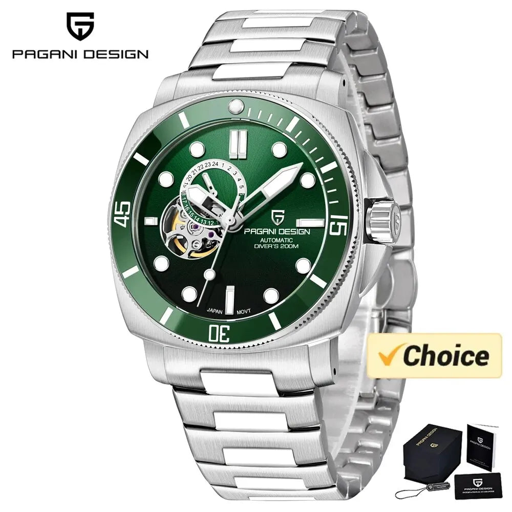 PAGANI DESIGN Men's Watches 2026 New Mechanical Automatic Watch For Men 200M Diving Top Brand Luxury Wristwatch Stainless Steel