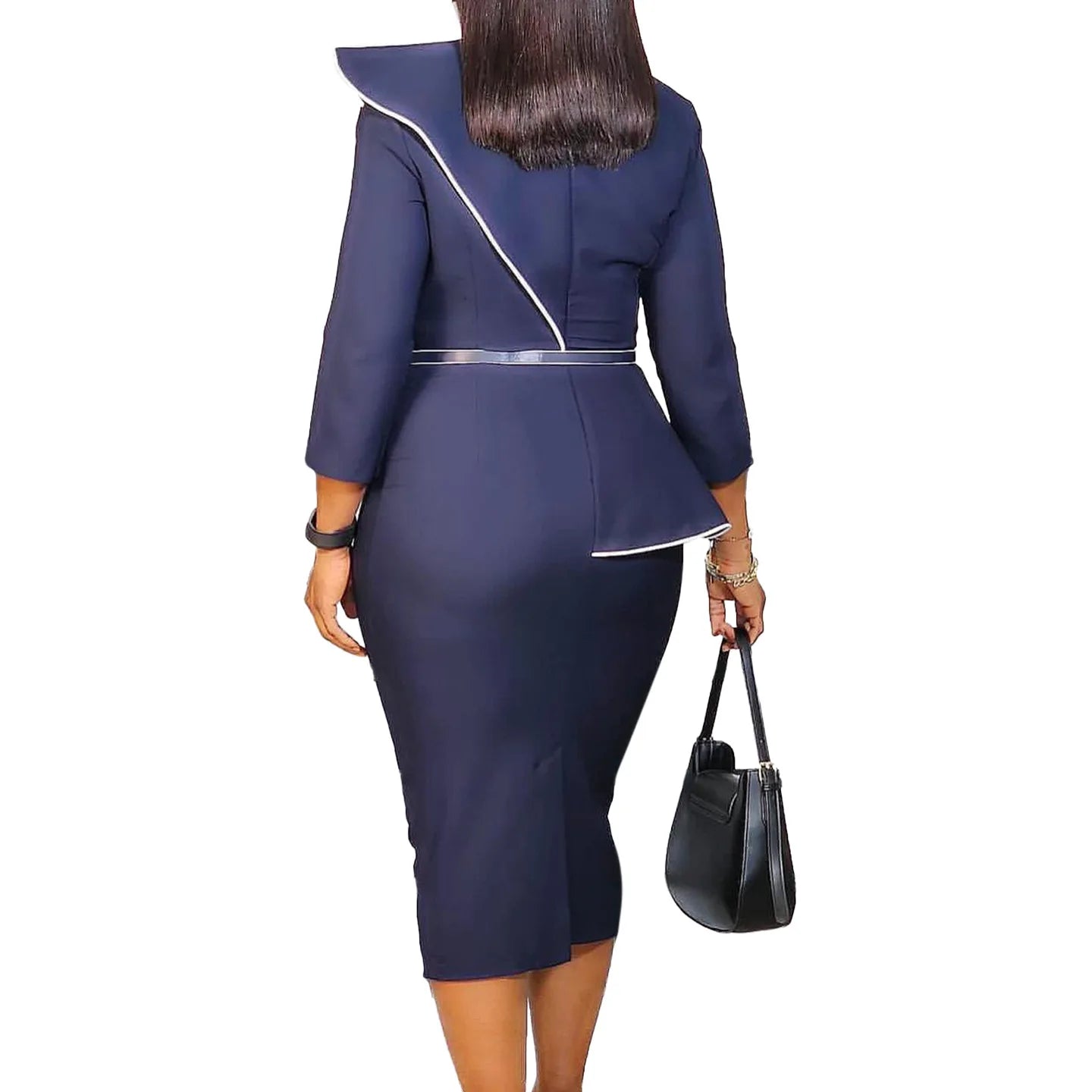 Elegant Church Dresses for Women 3D Flowers Classy Modest Office Ladies Female Autumn Winter Formal Event Date Bodycon Slim Gown