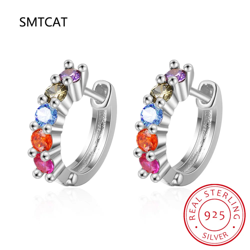 18k Plated Total 2.6CT Full Moissanite Hoop Earring for Women Sparkling Wedding Party Earring 925 Sterling Silver Jewelry Huggie