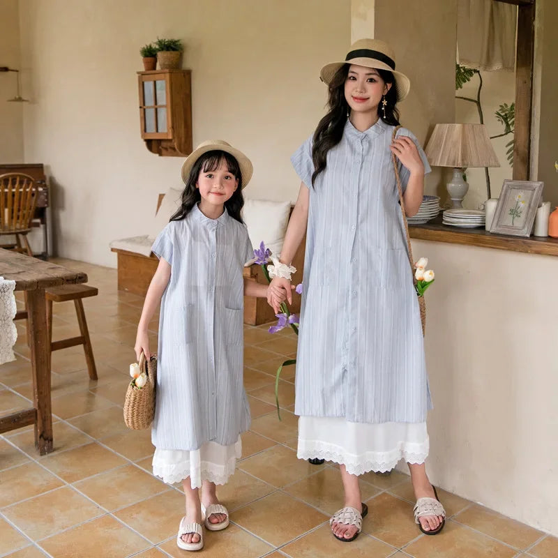 Holiday Look Summer Family Matching Clothing for Couples Mother Father and Son Daughter Clothes Fashion Mom and Children Outfits