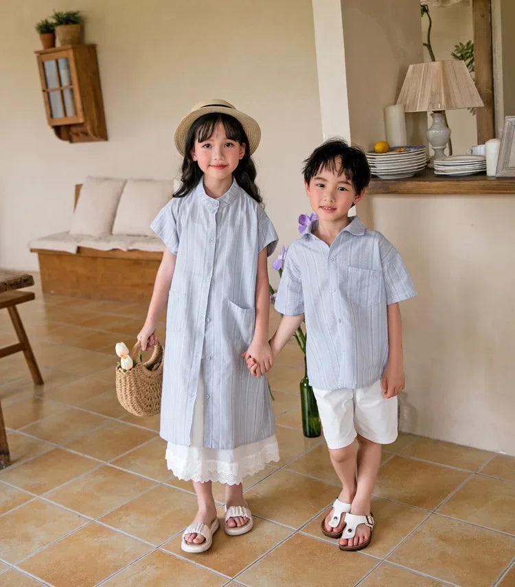 Holiday Look Summer Family Matching Clothing for Couples Mother Father and Son Daughter Clothes Fashion Mom and Children Outfits