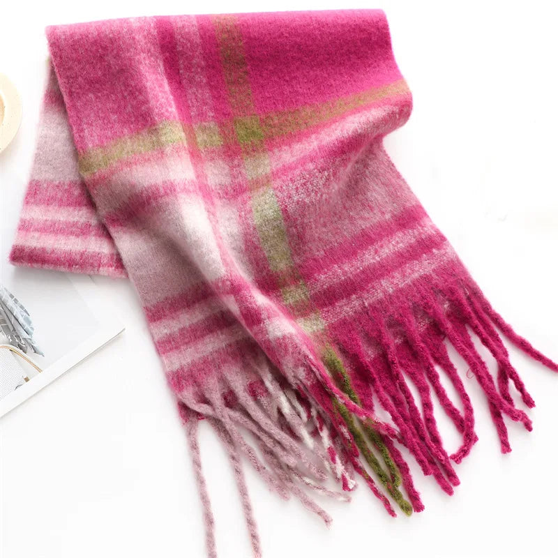 Korean Winter Imitation Cashmere Scarf Student Neck Thick Warm Shawl Men Women Popular Tassel Scarves Bufanda Blanket Thickening