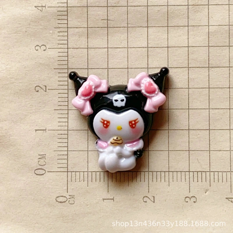 10 Pcs New Kawaii  Cartoon bow Anime Characters Resin Scrapbook Diy Jewelry Children Gift Hairpin Accessories A7