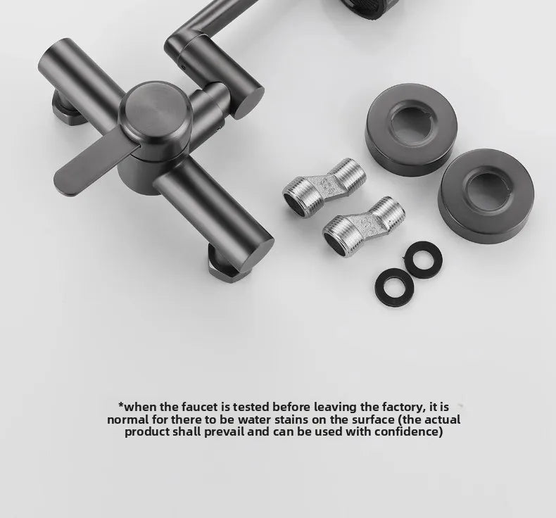4 Mode Stainless Steel Wall Mounted Kitchen Faucet Bathroom Kitchen Sink Washbasins Cold Hot Water Mixer Tap 360 Degree