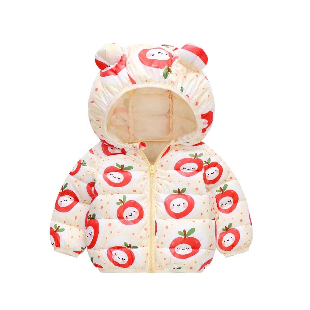 New Autumn Winter Coats Children Cartoon Cotton Down Jacket Kids Cute Casual Fashion Outerwear Boys Girls Print Clothing
