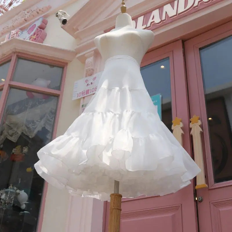 Best Selling Short Organza Petticoat Crinoline Vintage Wedding Bridal Petticoats For Women Dresses Yellow Underskirt Rockabilly