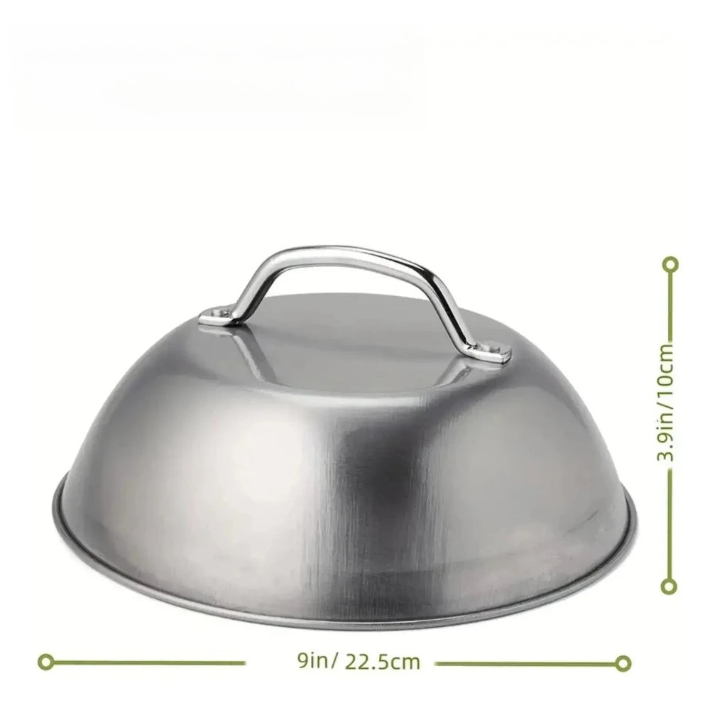 Thickened Round Pan Cover Stainless Steel Pot Lid Household Burger Cheese Melting Lid for Outdoor Camping Picnics Kitchen Tools