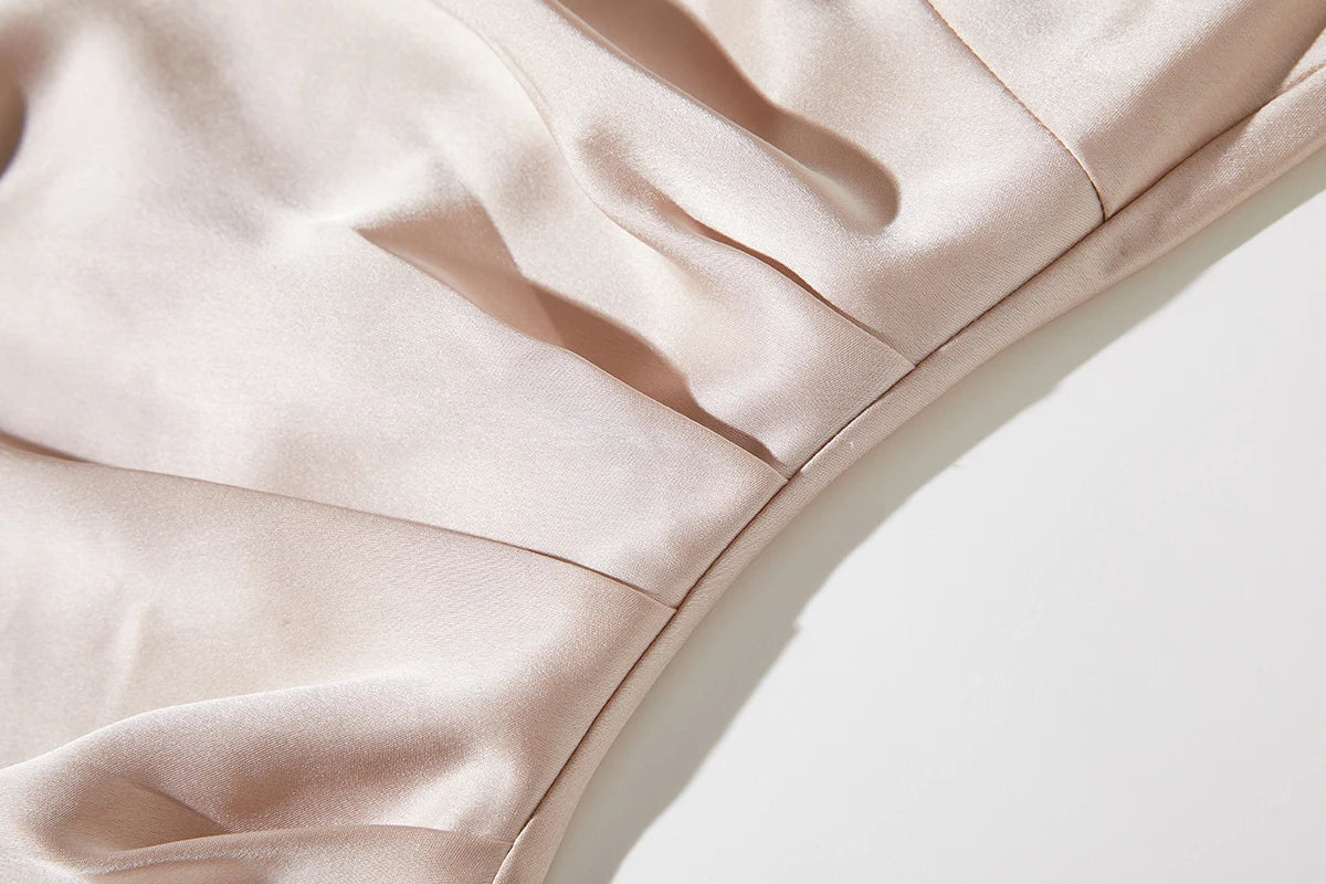 French Summer Autumn Fashion Acetate Satin Evening Dress Women Sexy Slash Neck Pencil Mermaid Long Prom Dresses Lady Gown