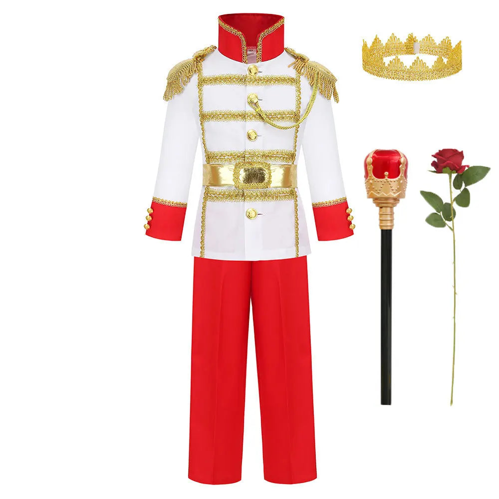 Boys Prince Cosplay Suits Prince Charming Kids Florian Role Playing Clothes Children Peter Pan Costume Naveen Dress Up Outfits