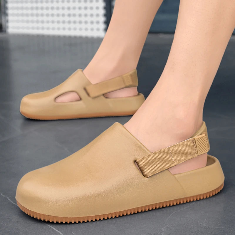 Summer Men Slippers Platform Outdoor Beach Sandals Clogs Quick Dry Non-Slip Indoor Slides Bathroom Shoe Couple Casual Loafers 45