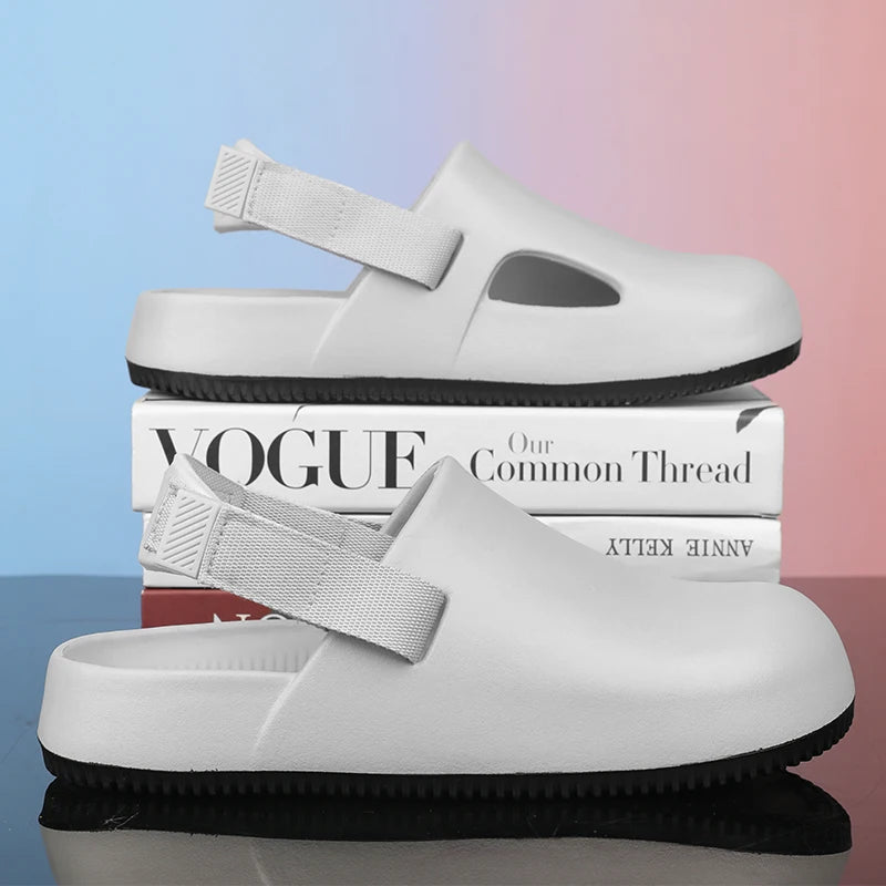 Summer Men Slippers Platform Outdoor Beach Sandals Clogs Quick Dry Non-Slip Indoor Slides Bathroom Shoe Couple Casual Loafers 45