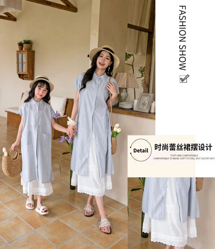 Holiday Look Summer Family Matching Clothing for Couples Mother Father and Son Daughter Clothes Fashion Mom and Children Outfits