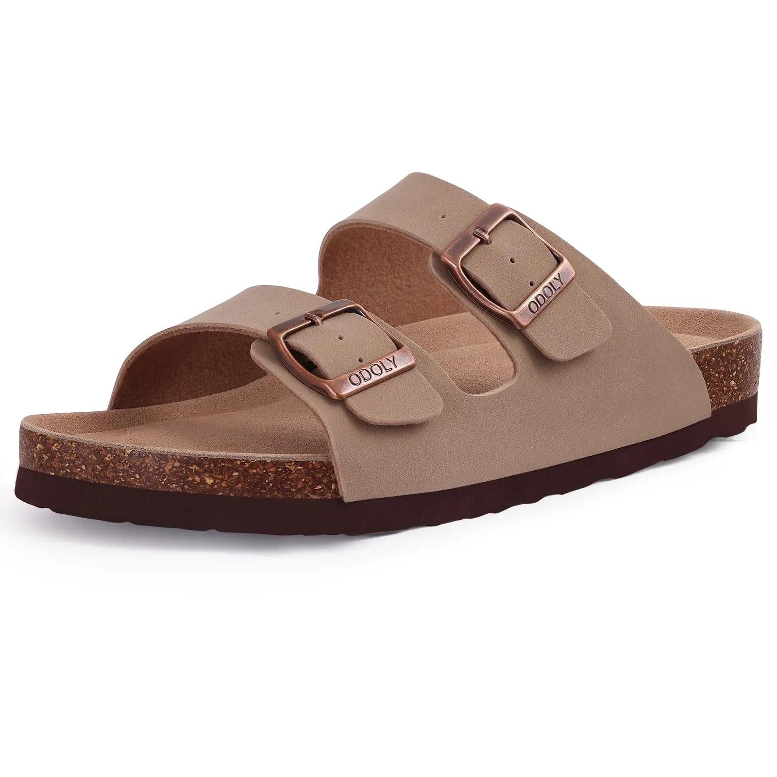 Comwarm Buckle Clogs For Women Men New Genuine Suede Clogs with Arch Support Soft Cork Footbed Mules Fashion Thick Beach Sandals