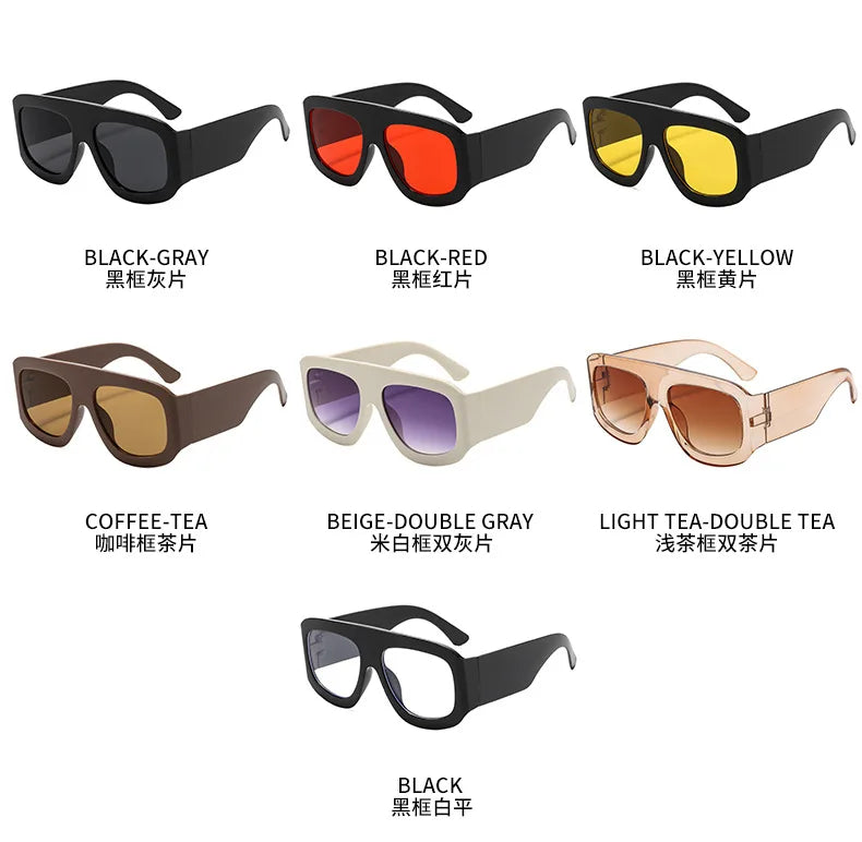 New Vintage exaggeration Square Sunglasses Women Men Rectangle Sun Glasses Female Eyewear Sunglasses Male Female Eyeglasses