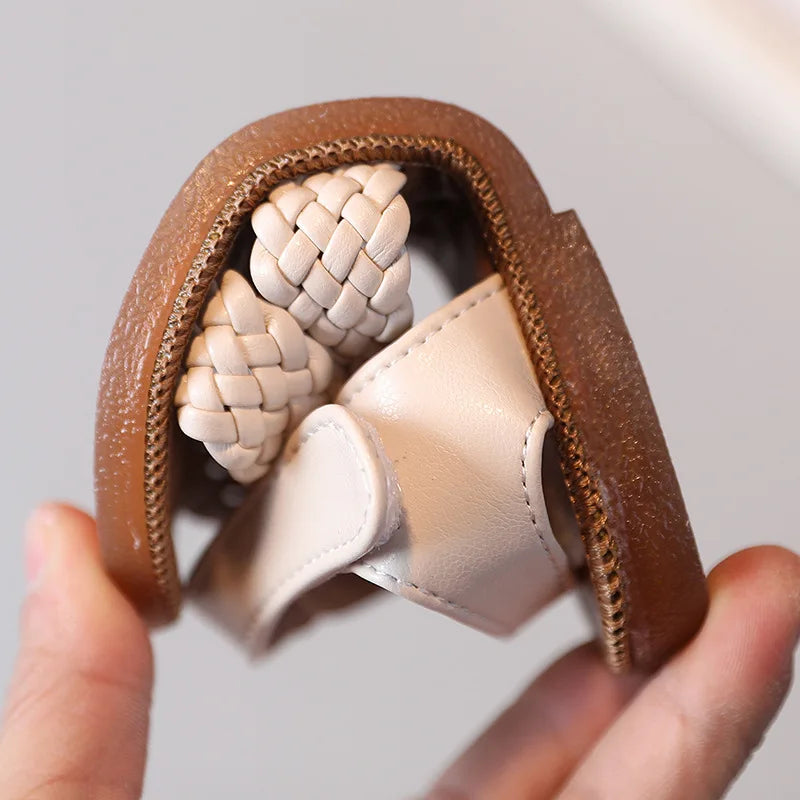 Baby Gladiator Beach Sandals Flat Casual Breathable Weave Roman Shoes Summer Kids Shoes 2026 Beach Children Sandals Girls F02121