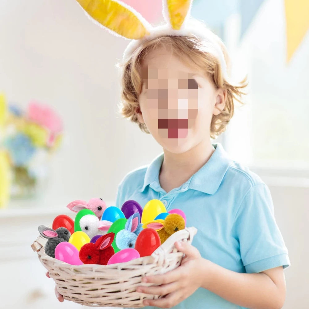 6/12/18/24 Pcs Cute Easter Bunny Eggs for Easter Party Birthday Wedding Children's Day School Gift Basket Pinata Gift Bag Filler