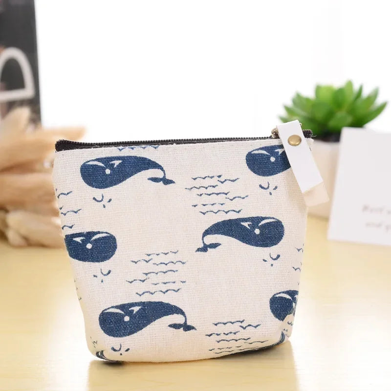 Fashion Kawaii Coin Purse Canvas Mini Floral Clutch Purse Women Girls Kids Cheap Coin Pouch Change Purses Clutch Bags Wholesale