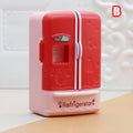 Cute Simulation Microfilm Furniture Double Door Refrigerator 1:12 Dollhouse Kitchen Model Decorations For Girl Birthday Gifts
