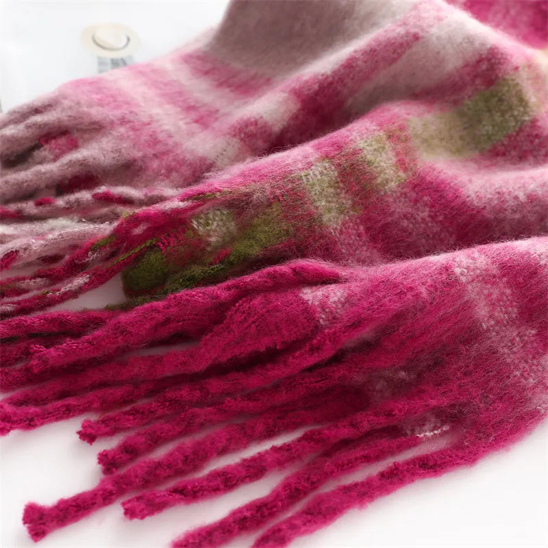 Korean Winter Imitation Cashmere Scarf Student Neck Thick Warm Shawl Men Women Popular Tassel Scarves Bufanda Blanket Thickening