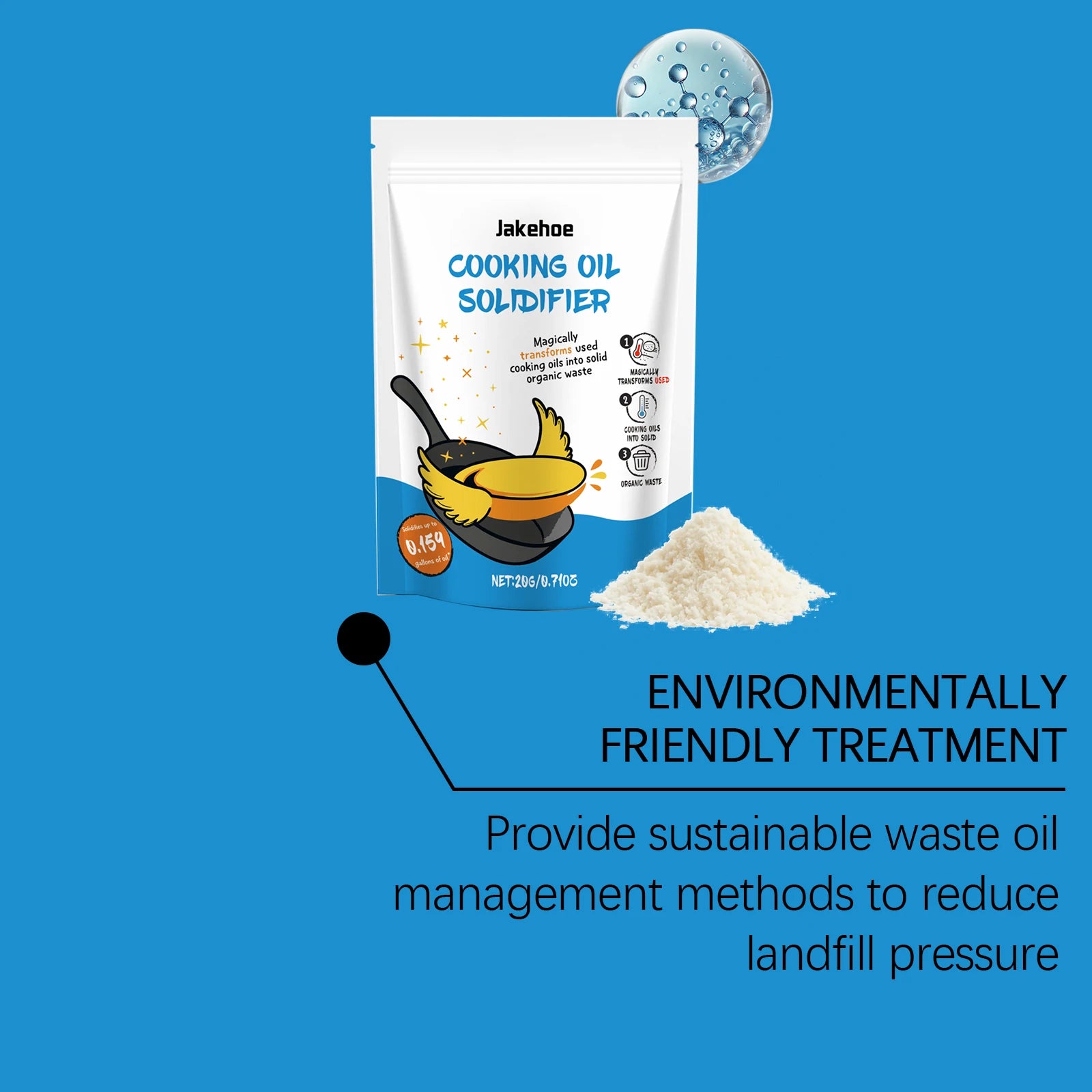 Cooking Oil Solidifier Powder Hot Grease Hardener For Used Fryer Oil Waste Vegetable Lard Eco Friendly Kitchen Cleaning Tool