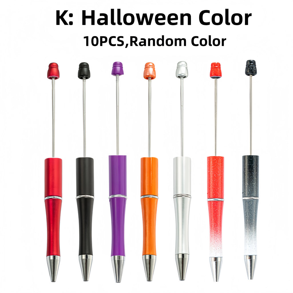 10PCS/20PCS Designated Theme Color DIY Bead Ballpoint Pen Set, Suitable For DIY Office &School Supplies