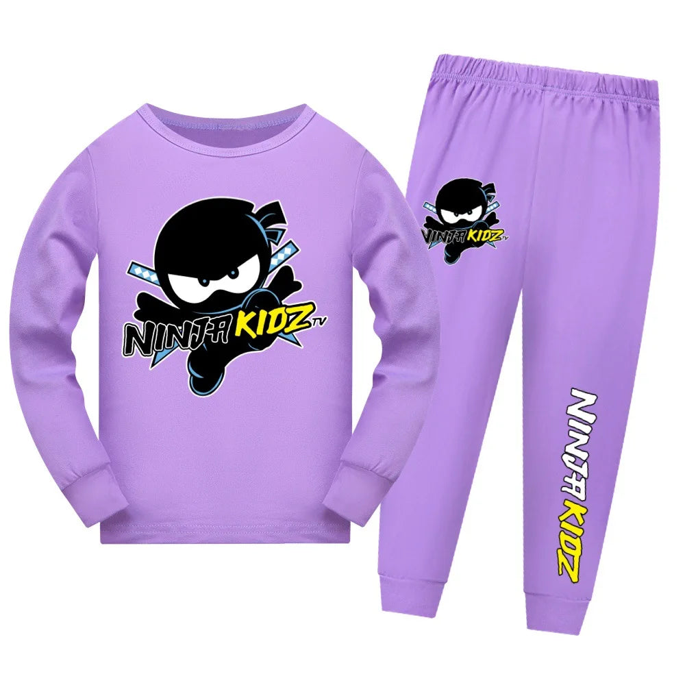 Cute Game NINJA KIDZ Children Pajamas Boys Pijama Cotton Clothes Set Sleepwear Kids Nightwear for Girls Toddler Outfits