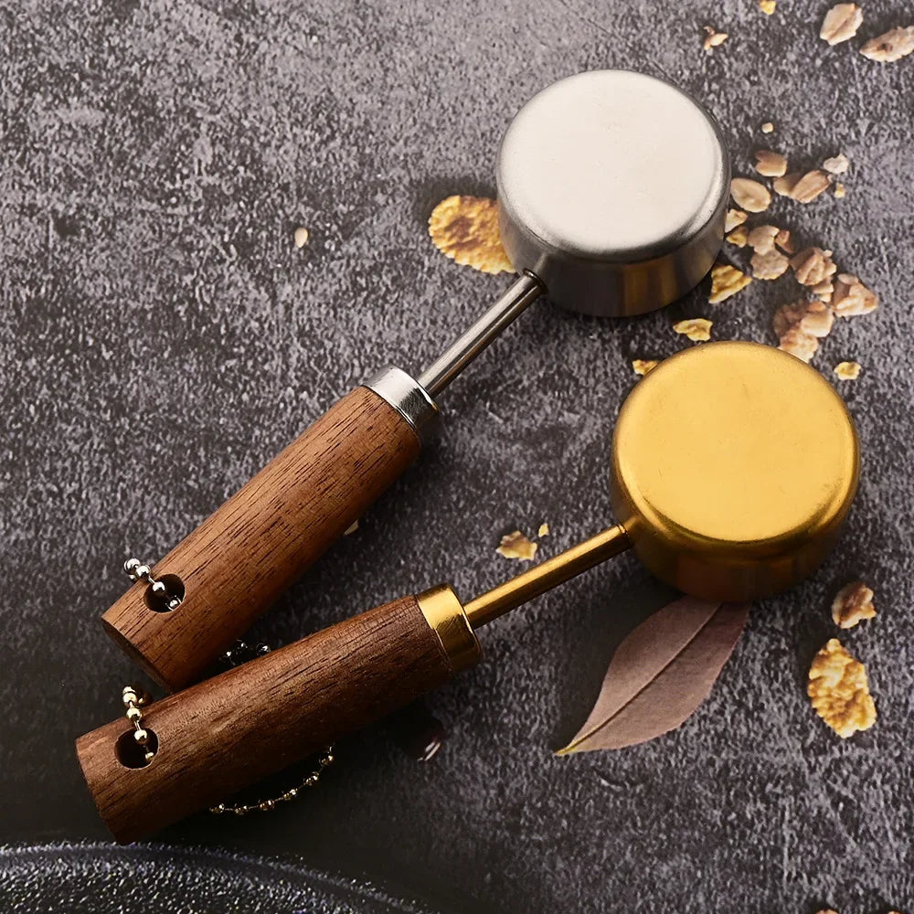 1/4/8pcs Stainless Steel Measuring Spoons With Scale Wooden Handle Household Kitchen Dining Bar Baking Tools Measuring Cups