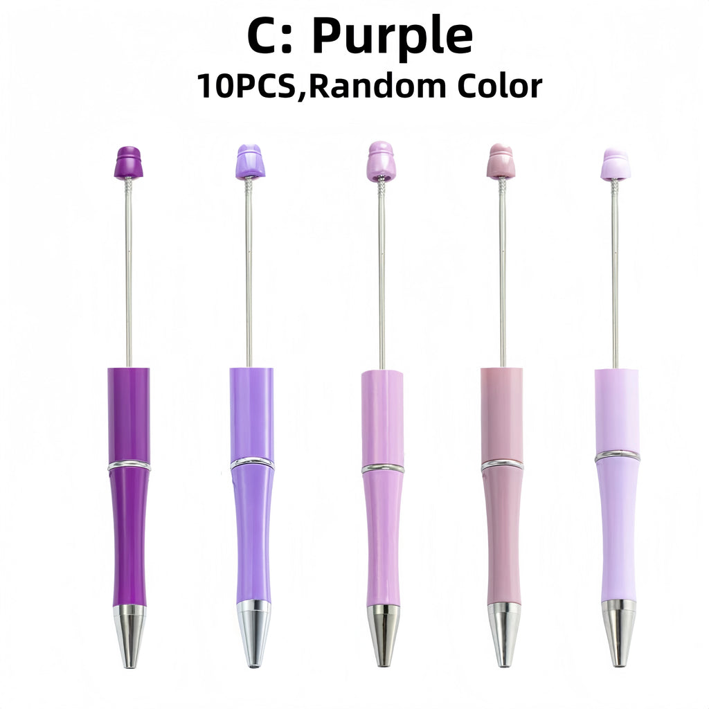10PCS/20PCS Designated Theme Color DIY Bead Ballpoint Pen Set, Suitable For DIY Office &School Supplies