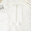 Ruffle Kids Knee High Socks Baby Girls Toddlers Long Soft Cotton Sock Lace Flower Children Princess Uniform Socks For 0-8Years