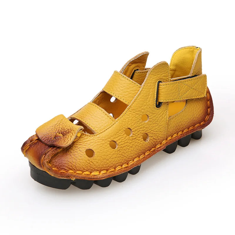 GKTINOO 2026 Summer Soft Bottom Flat Genuine Leather Women Shoes Personality Leisure Women Sandals Retro Handmade Sandals sapato
