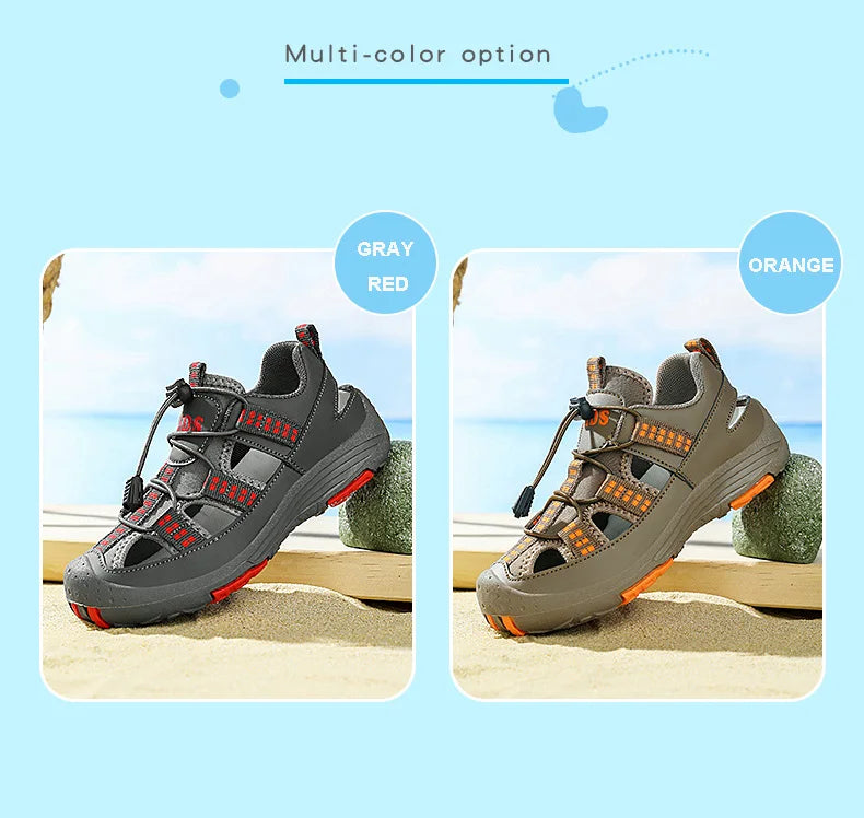 Boys Outdoor Sandals Brand Children Breathable Summer School Sports Shoes New Children's Soft Non-slip Beach Sandals Size 30-39