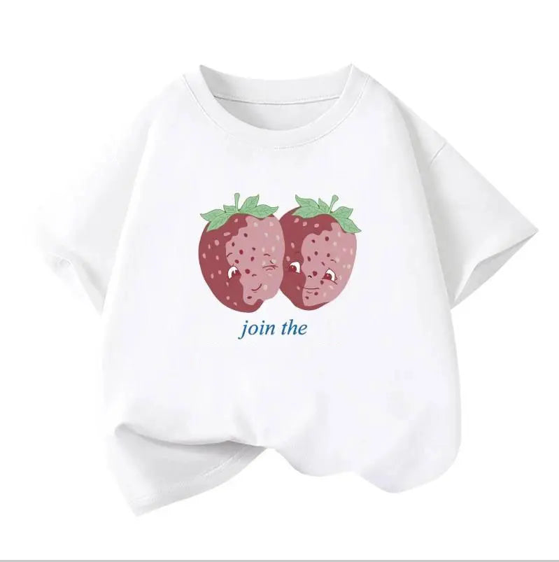 Girls Summer T Shirts 2025 Cotton Graphic Tees for Baby Short-sleeve Kids Tops Toddler Children Shirts Boys T-Shirt