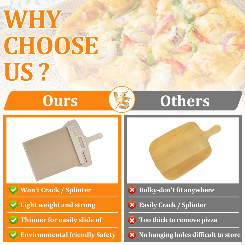 Sliding Pizza Shovel Dough Tray Pizza Board Paddle for Home Kitchen Oven Baking Non-Stick Pizza Spatula Cake Dessert Glide Plate