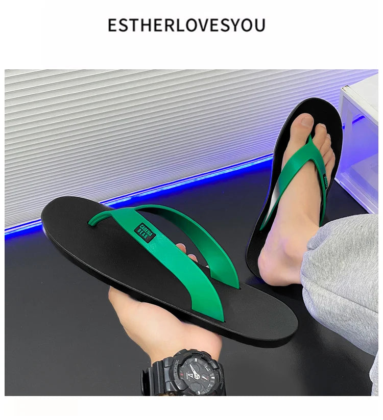 Mens Hot Sale Mixed Colors Flip Flop Summer Men's Waterproof Shoes New Male Anti-Slip Slippers Outdoor Men Light Beach Sandals