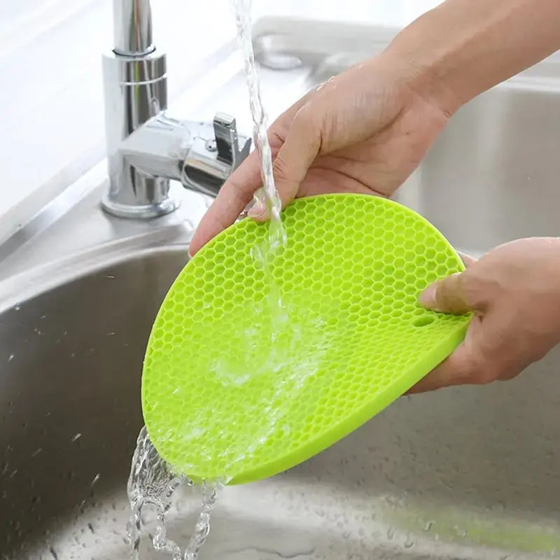 Round Resistant Rubber Mat Drink Cup Coasters Insulation Non Slip Pot Holder Thicken Table Placemat Kitchen Accessories