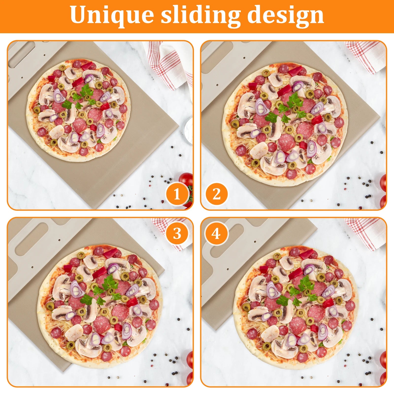 Sliding Pizza Shovel Dough Tray Pizza Board Paddle for Home Kitchen Oven Baking Non-Stick Pizza Spatula Cake Dessert Glide Plate