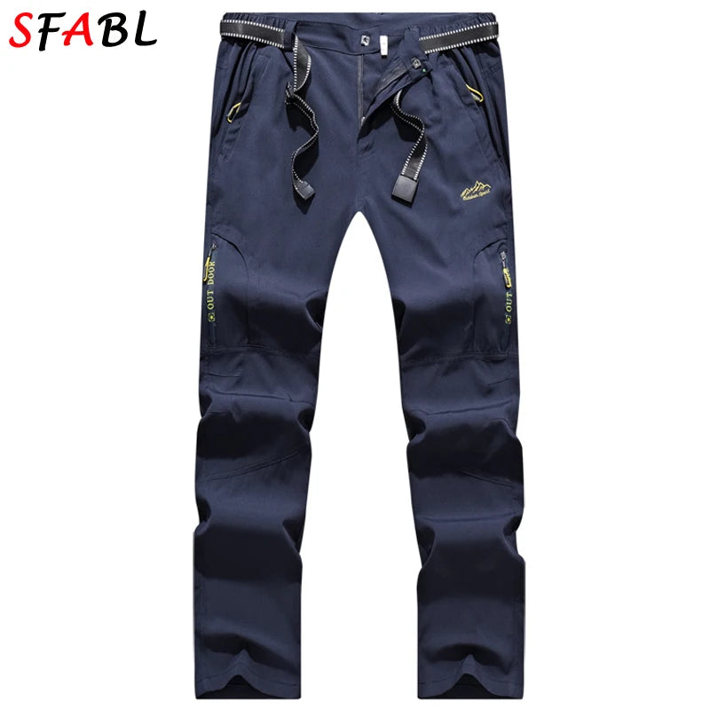 Summer Outdoor Sports Pants Men Women Hiking Camping Trousers Quick Dry Stretch Tactical Pants Lightweight Trekking Pants XL-5XL