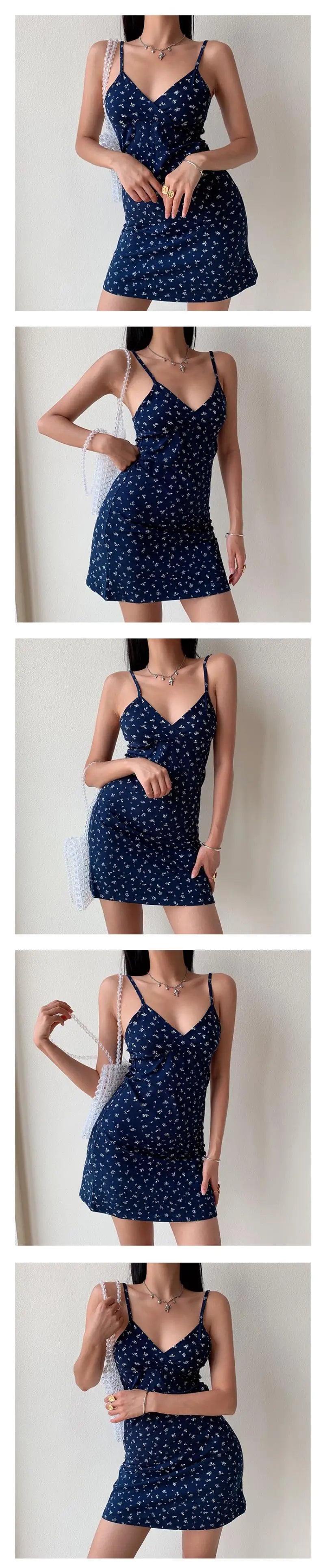 Y2K Vintage Floral Cross Cami Dress Women Slim Sleeveless V-Neck Summer Sexy Cute Backless Patry Black Mini Korean Dresses Woman