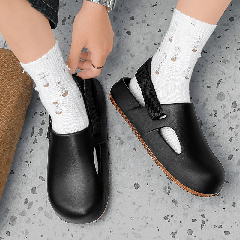 Summer Men Slippers Platform Outdoor Beach Sandals Clogs Quick Dry Non-Slip Indoor Slides Bathroom Shoe Couple Casual Loafers 45
