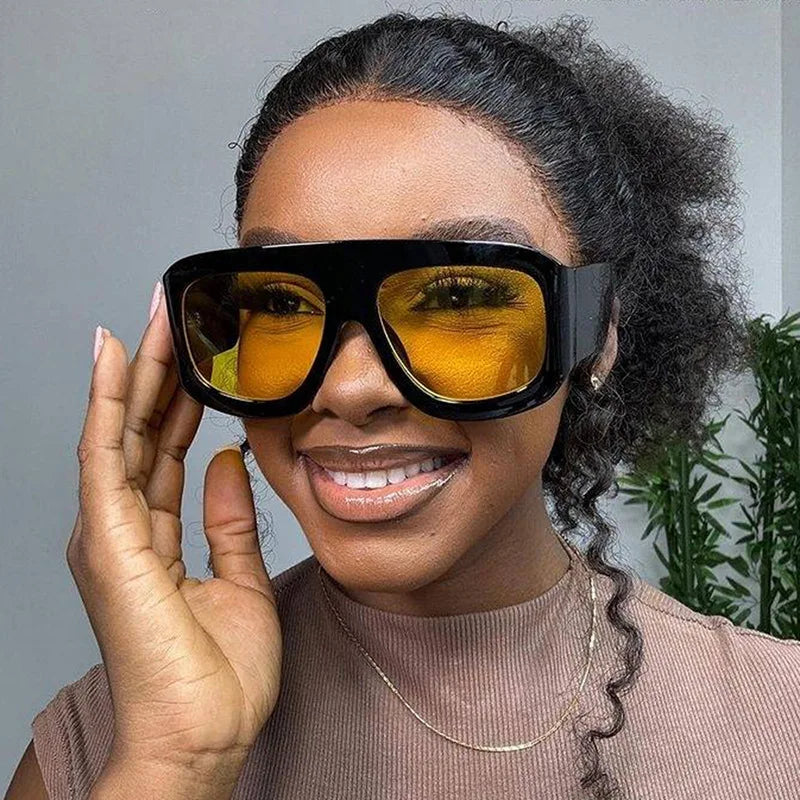 New Vintage exaggeration Square Sunglasses Women Men Rectangle Sun Glasses Female Eyewear Sunglasses Male Female Eyeglasses