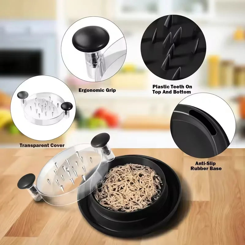 Large Chicken Breast Shredder Tool Visible Lid Meat Grinder For Chopping Chicken Beef  Cabbage Vegetables Rotating Kitchen Tool
