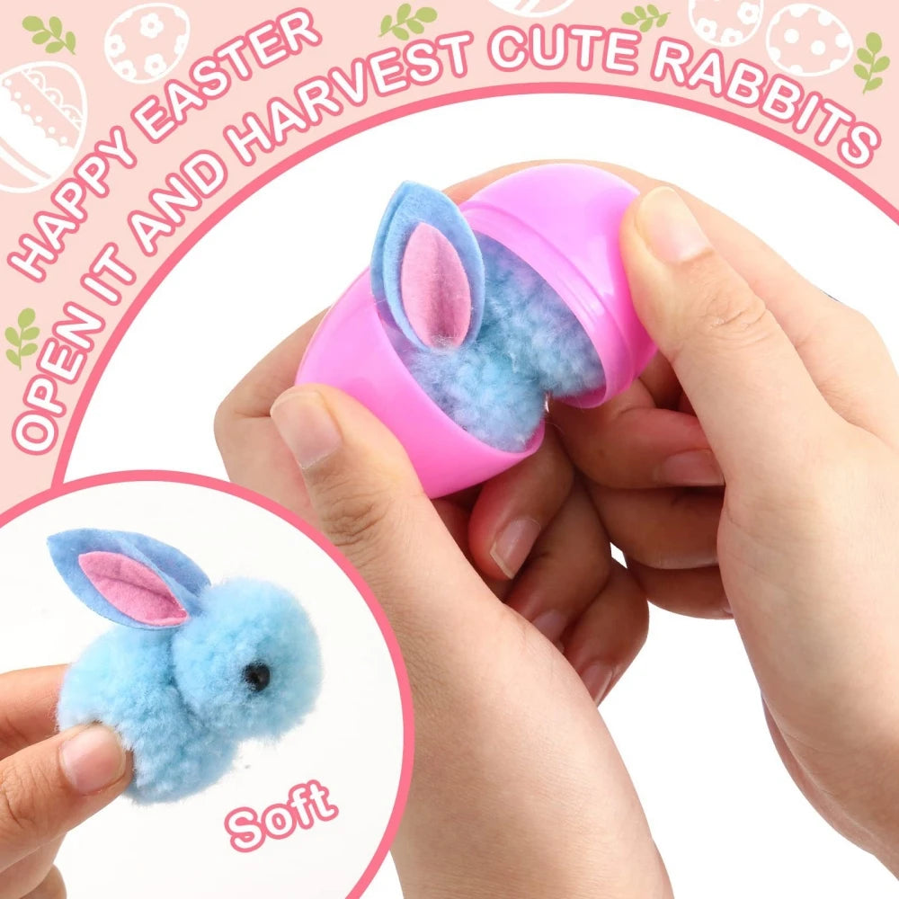 6/12/18/24 Pcs Cute Easter Bunny Eggs for Easter Party Birthday Wedding Children's Day School Gift Basket Pinata Gift Bag Filler