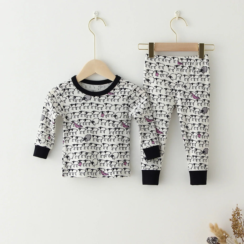 Children Pajamas Set Baby Suit Kids Clothes Toddler Boys Girls Clothing Soft Cotton Kids Tops Shirts Pants Home Kids Pajama
