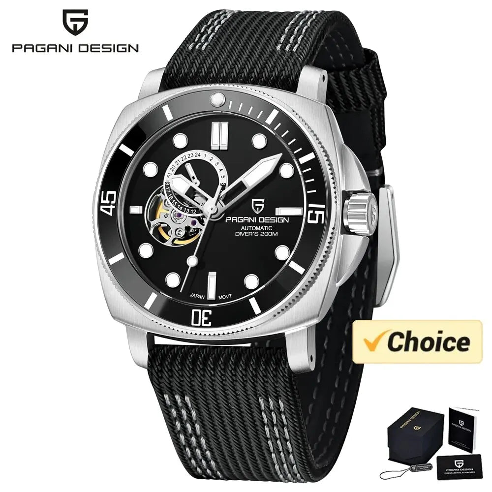 PAGANI DESIGN Men's Watches 2026 New Mechanical Automatic Watch For Men 200M Diving Top Brand Luxury Wristwatch Stainless Steel