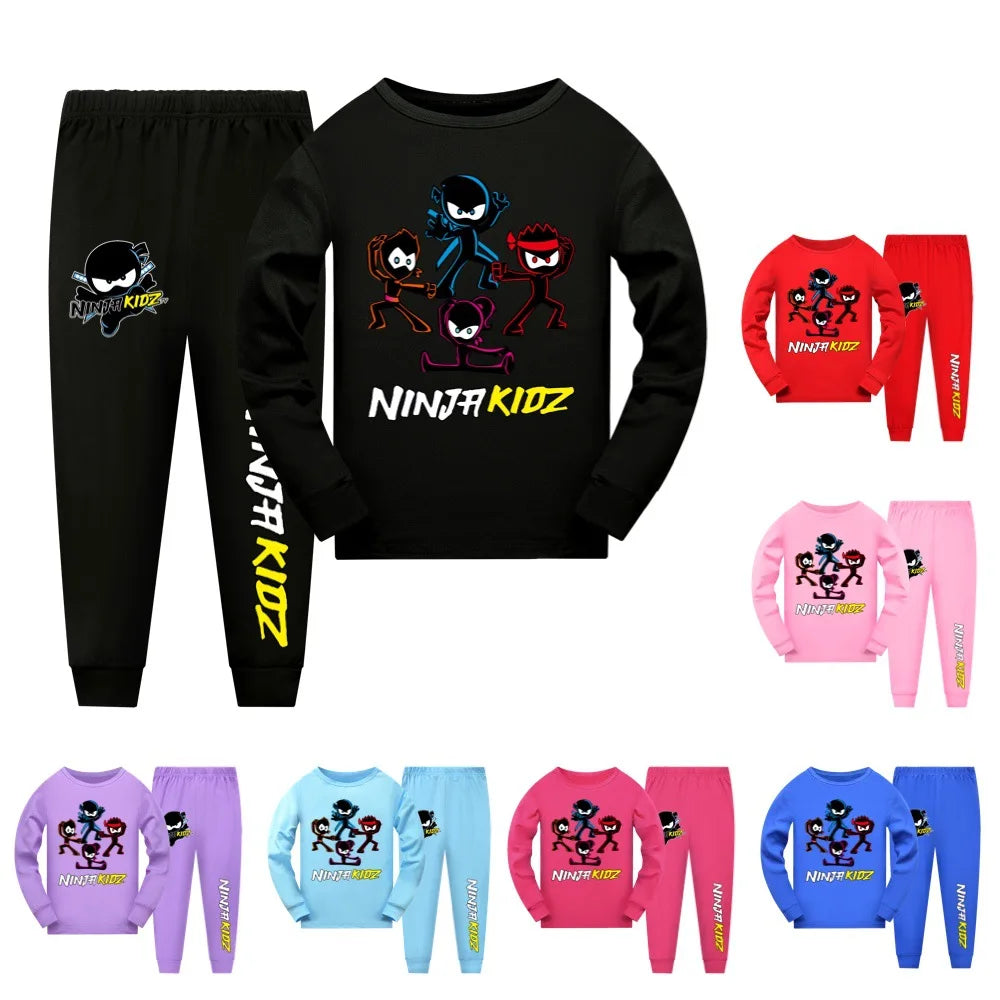 Cute Game NINJA KIDZ Children Pajamas Boys Pijama Cotton Clothes Set Sleepwear Kids Nightwear for Girls Toddler Outfits