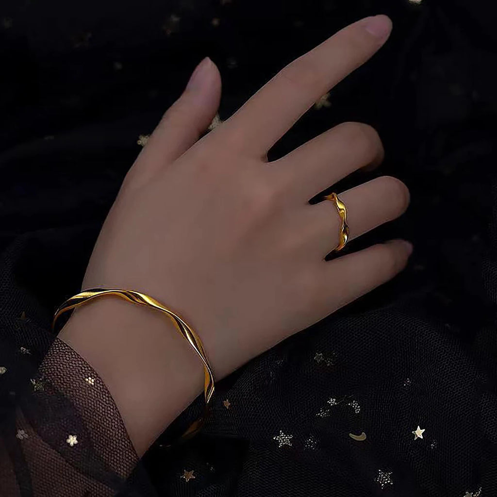 Hiphop Thick Sparling Bracelet for Women Men Vintage Handmade Hasp Bracelet Jewelry Gift for Women