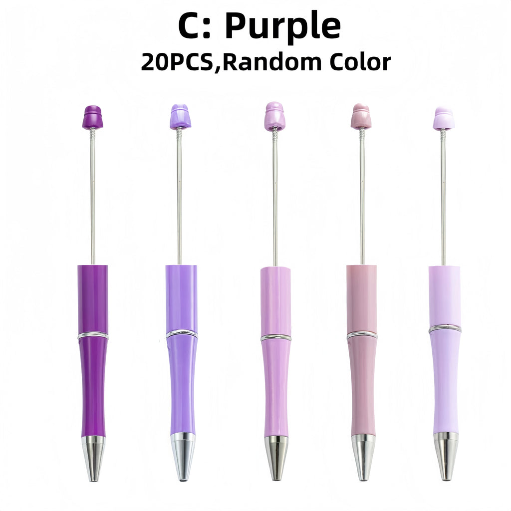 10PCS/20PCS Designated Theme Color DIY Bead Ballpoint Pen Set, Suitable For DIY Office &School Supplies