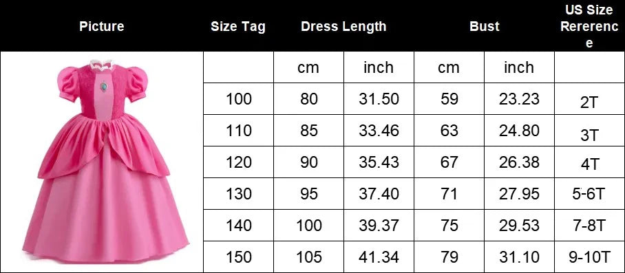 Rose Peach Costume Kids Girl Cosplay Fancy Carnival Birthday Party Role Play Princess Dress with Lace Children Halloween Outfit